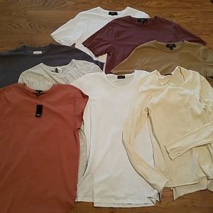 8 t-shirt bundle - long, distressed style.